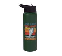 Just a Boy Who Loves Tornado Weather Storm Tornado Chaser Stainless Steel Insulated Water Bottle