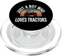Just A Boy Who Loves Tractors Farmer Kid Tractor Life PopSockets PopGrip for MagSafe