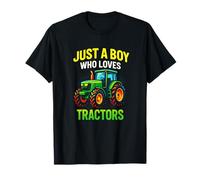 Just A Boy Who Loves Tractors - Farming Vehicles T-Shirt