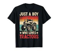 Just A Boy Who Loves Tractors Vintage Farm T-Shirt
