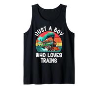 Just a Boy Who Loves Trains for Young Rail Fans Fun Weekend Tank Top