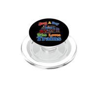 Just A Boy Who Loves Trains Kids PopSockets PopGrip for MagSafe