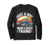 Just A Boy Who Loves Trains Steam Enthusiast Long Sleeve T-Shirt