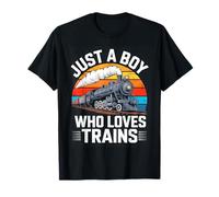 Just A Boy Who Loves Trains Steam Enthusiast T-Shirt