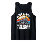 Just A Boy Who Loves Trains Steam Enthusiast Tank Top