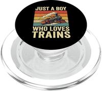 Just A Boy Who Loves Trains Vintage Steam Locomotive PopSockets PopGrip for MagSafe