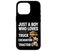 Just a Boy Who Loves Trucks Excavators Tractors Kids Boys Case for iPhone 16 Pro