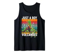 Just a Boy Who Loves Volcanoes Fun Dinosaur Volcano Eruption Tank Top