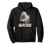 Just a Boy who loves White Lions White Lion Pullover Hoodie