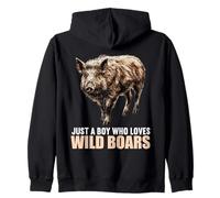 Just a Boy who loves Wild Boars. Wild Boars Wild Boar Zip Hoodie