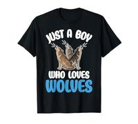 Just A Boy Who Loves Wolves Howling Pack T-Shirt