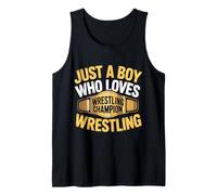 Just A Boy Who Loves Wrestling Champion Title Wrestling Tank Top