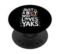 Just A Boy who loves YAKS T-Shirt Funny YAK PopSockets Adhesive PopGrip