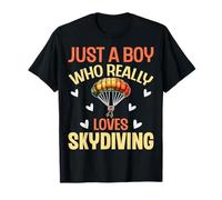 Just A Boy Who Really Loves Skydiving Parachuting Skydiver T-Shirt