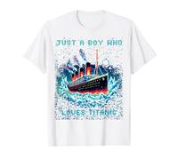 Just a Boys who Loves RMS Titanic, Remembrance Titanic, Boys Value Graphic T-Shirt, Men, White, M