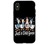 Just A Cold Goose Winter Animal Humor Snow Nature Bird Love Case for iPhone X/XS