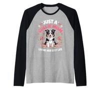 Just a Collie Mom Living Her Best Life Herding Dog Raglan Baseball Tee