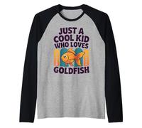 Just a Cool Kid Who Loves Goldfish Fun Child Vibe Summer Fun Raglan Baseball Tee