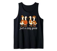 Just a Cozy Goose Funny Fall Vibes for Coffee Lovers Tank Top