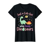 Just A Cute Girl Who Loves Dinosaurs Dino Lover T-Shirt