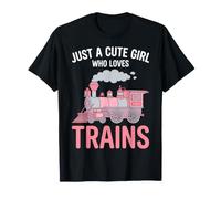 Just A Cute Girl Who Loves Trains Kids Railway T-Shirt