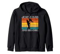 Just A Dad And His Girl Father's Day Proud Family Kids Lover Zip Hoodie