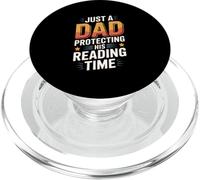 Just A Dad Protecting His Reading Time Book Lover PopSockets PopGrip for MagSafe