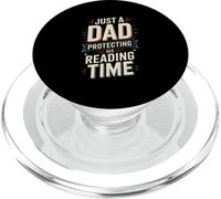 Just A Dad Protecting His Reading Time Book Lover PopSockets PopGrip for MagSafe