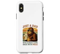 Just a Dad Who Always Came Back With Milk Funny Bigfoot Case for iPhone X/XS