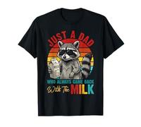 Just A Dad Who Always Came Back with Milk Raccoon Fathers T-Shirt