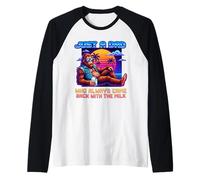 Just a Dad Who Always Came Back with The Milk Bigfoot Papa Raglan Baseball Tee