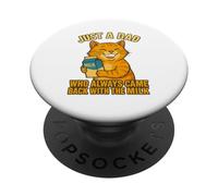 Just a Dad Who Always Came Back With the Milk Cat Lover PopSockets Adhesive PopGrip