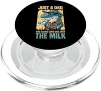 Just A Dad Who Always Came Back With The Milk Cool Shark Men PopSockets PopGrip for MagSafe