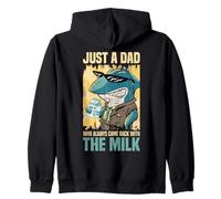 Just A Dad Who Always Came Back With The Milk Cool Shark Men Zip Hoodie