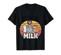 Just A Dad Who Always Came Back with The Milk Funny Husband Value Graphic T-Shirt, Men, Black, S