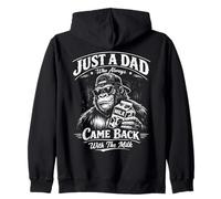 Just A Dad Who Always Came Back With The Milk, Gorilla Papa Zip Hoodie