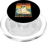 Just A Dad Who Always Came Back With The Milk Llama Dad PopSockets PopGrip for MagSafe