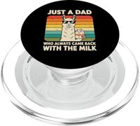 Just A Dad Who Always Came Back With The Milk Llama Dad PopSockets PopGrip for MagSafe