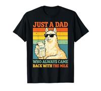 Just A Dad Who Always Came Back with The Milk Llama Dad T-Shirt