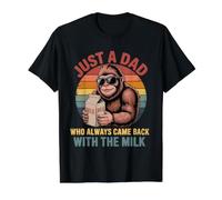Just A Dad Who Always Came Back with The Milk Retro Bigfoot Value Graphic T-Shirt, Men, Black, M