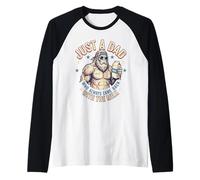 Just a Dad Who Always Came Back with The Milk Sasquatch Papa Raglan Baseball Tee