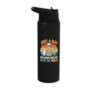 Just A Dad Who Always Came Back with The Milk Skeleton Papa Stainless Steel Insulated Water Bottle