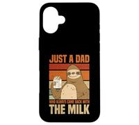 Just A Dad Who Always Came Back With The Milk Sloth Men Case for iPhone 16 Plus