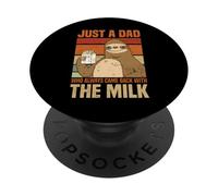 Just A Dad Who Always Came Back With The Milk Sloth Men PopSockets Adhesive PopGrip