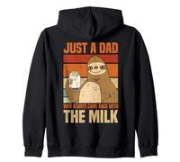 Just A Dad Who Always Came Back With The Milk Sloth Men Zip Hoodie