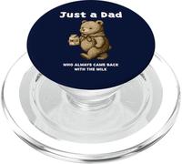 Just a Dad Who Always Came Back With The Milk Vintage Bear PopSockets PopGrip for MagSafe