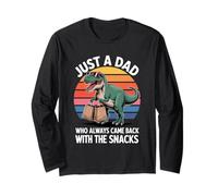 Just a Dad Who Came Back with Snacks Dino Graphic Long Sleeve T-Shirt