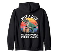 Just a Dad Who Came Back With Snacks Dino Graphic Zip Hoodie