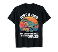 Just a Dad Who Came Back with Snacks Dino T-Shirt