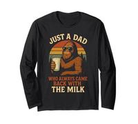 Just A Dad Who Came Back With The Milk Funny Retro Long Sleeve T-Shirt